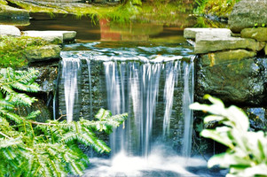 stones garden waterfall